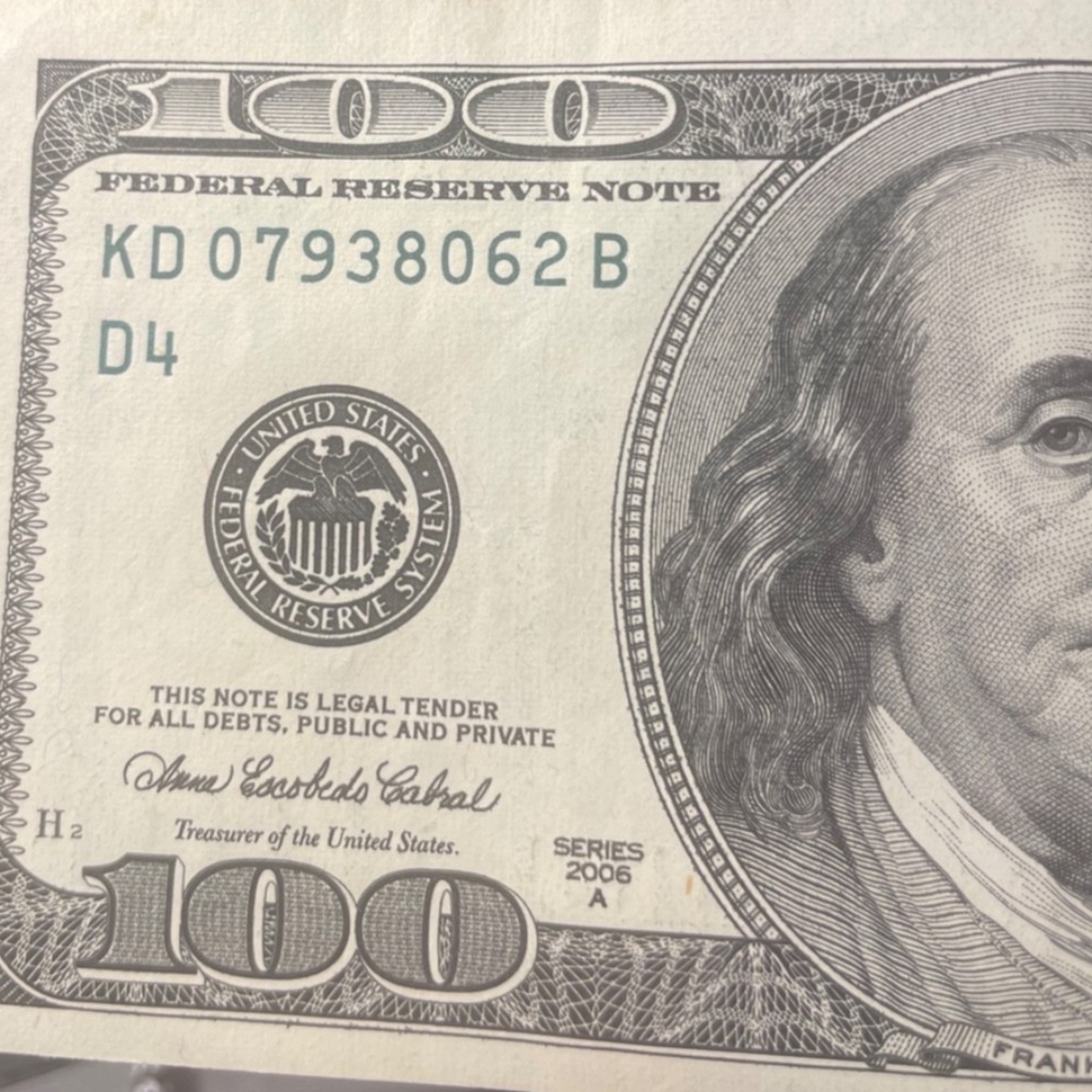 2006A, Big Head 100 Dollar Bill # KD07938062B Circulated Crisp#205805022893
